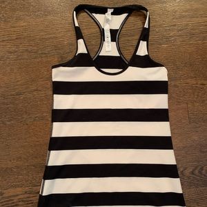 Lululemon stripe tank top - size 4 black and white